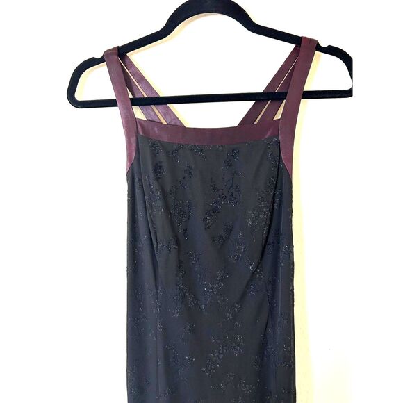 VTG 90s Y2K CDC maxi dress size 6P black purple glitter whimsigoth dark romantic - Picture 1 of 11
